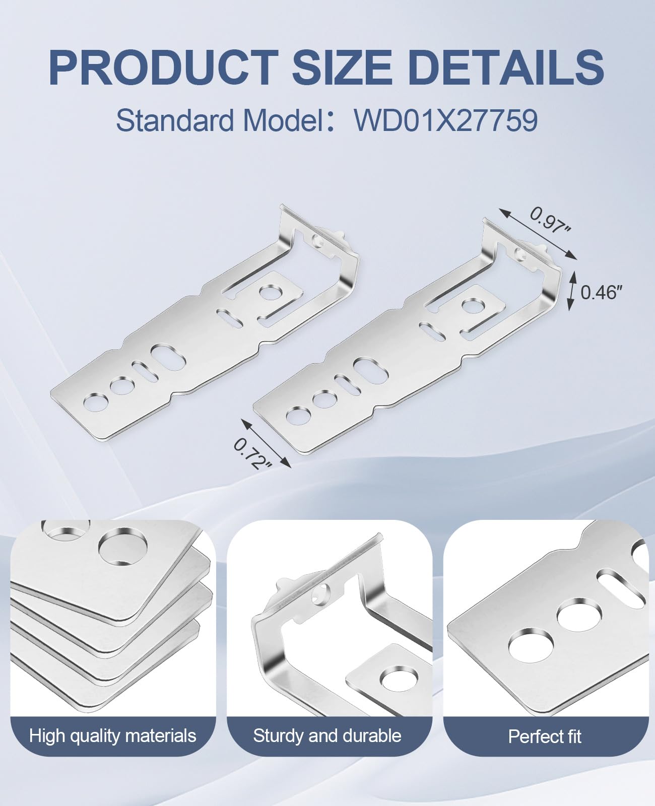 Dishwasher Mounting Bracket Compatiable with GE Series Dishwasher, WD01X27759 Undercounter Dishwasher Mounting Clips Kit with Screws Replacement Parts 2 Pack