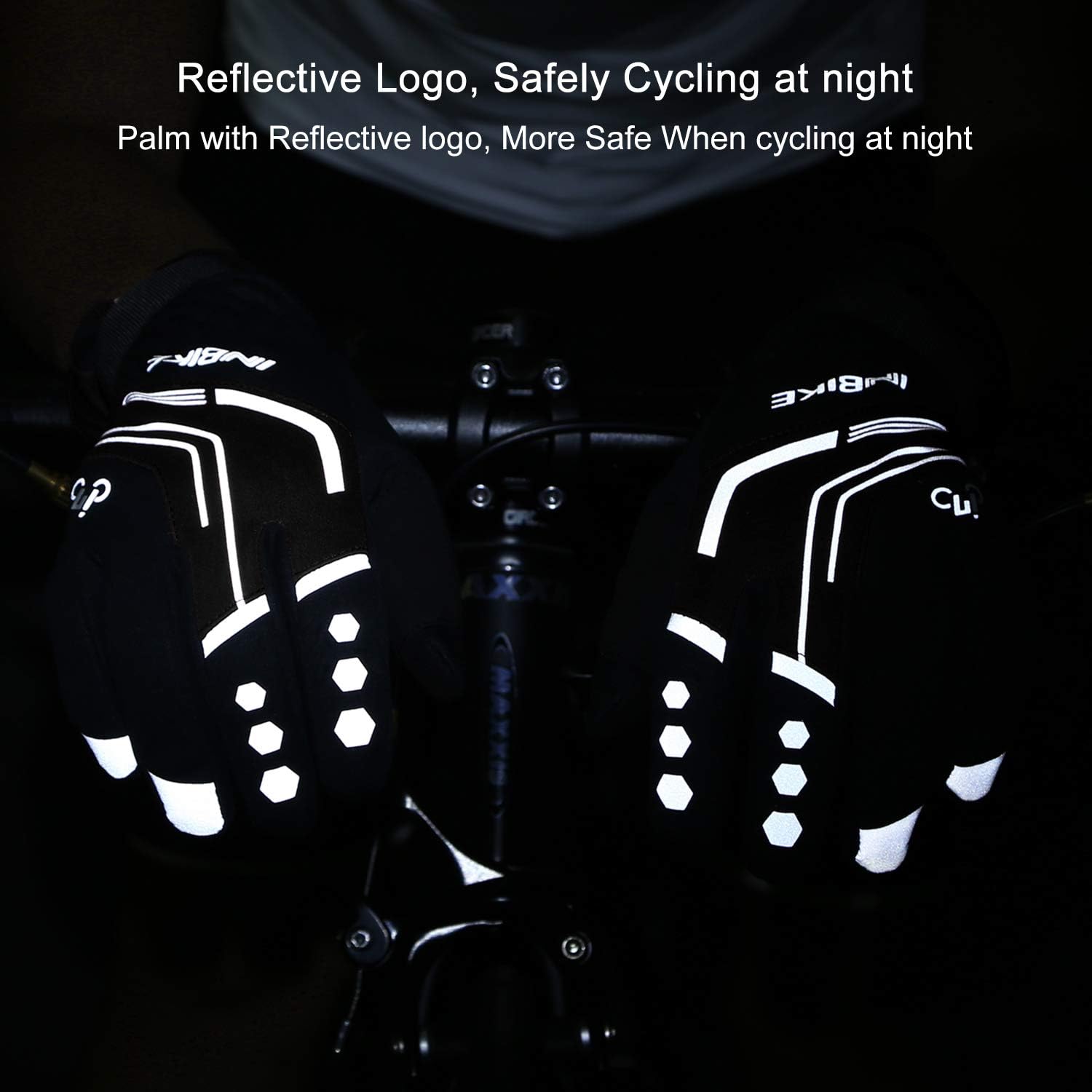 INBIKE Cycling Gloves for Men Winter Windproof Reflective Thermal Gel Pads Touch Screen : Clothing