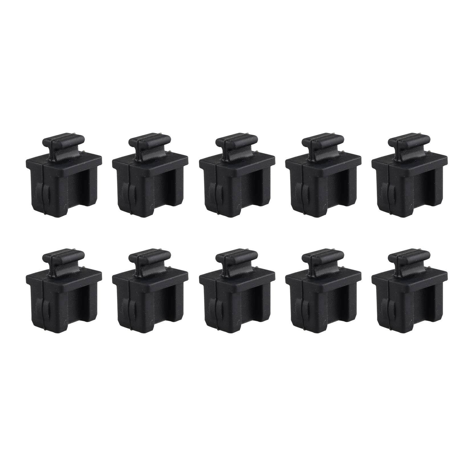 Futheda 10Pcs Silicone SFP-B HUB Anti Dust Stopper Plug Cap Cover Compatible with Protect Devices Data Port Black