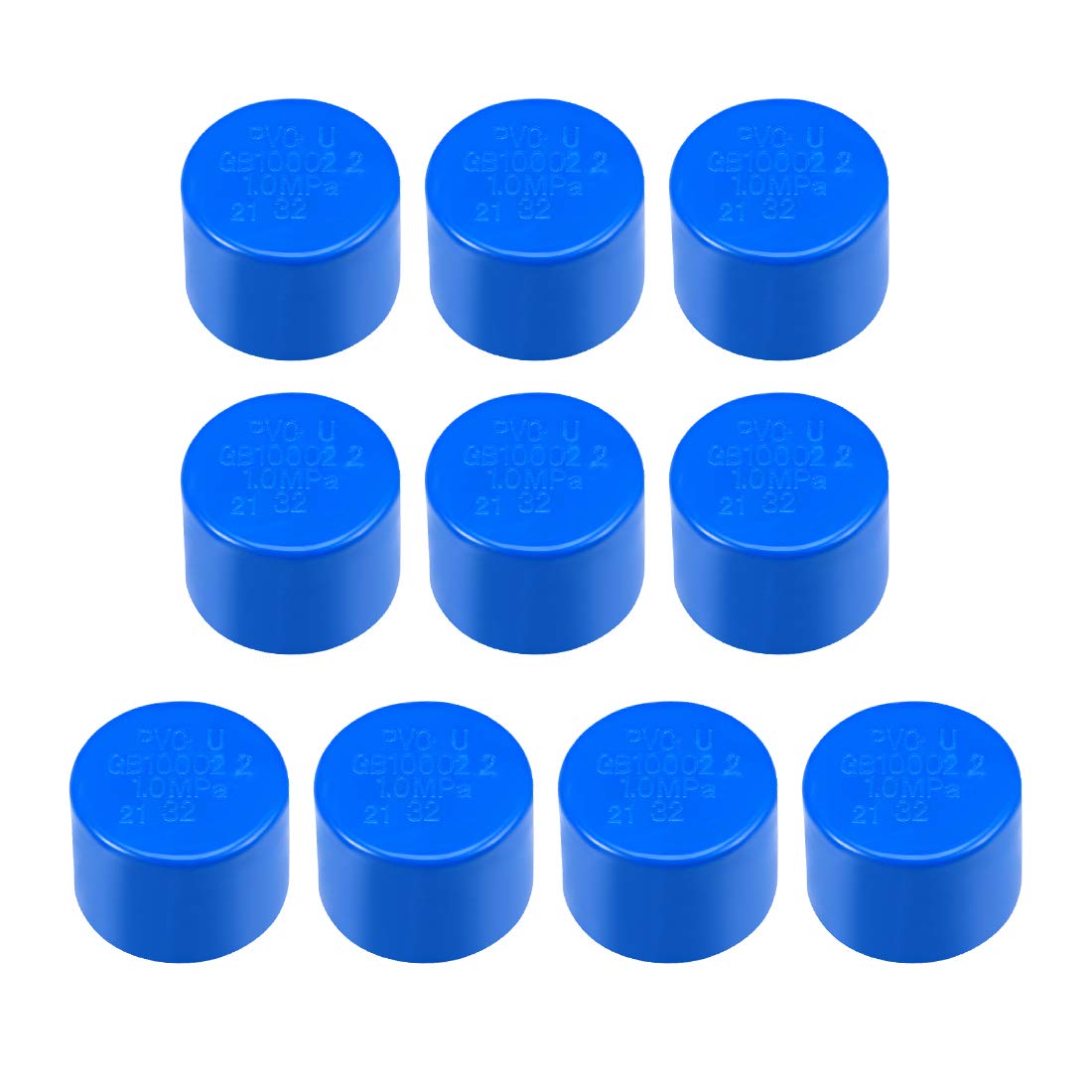 sourcing map 32mm Schedule 32 PVC Pipe Cap Fitting, Slip End Caps DWV(Drain Waste Vent) Irrigation Swimming Pool Sound Deadening, Blue 10Pcs