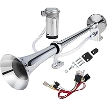 GAMPRO 12V 150dB Air Horn, 45cm Chrome Zinc Single Trumpet Air Horn Con - View #3