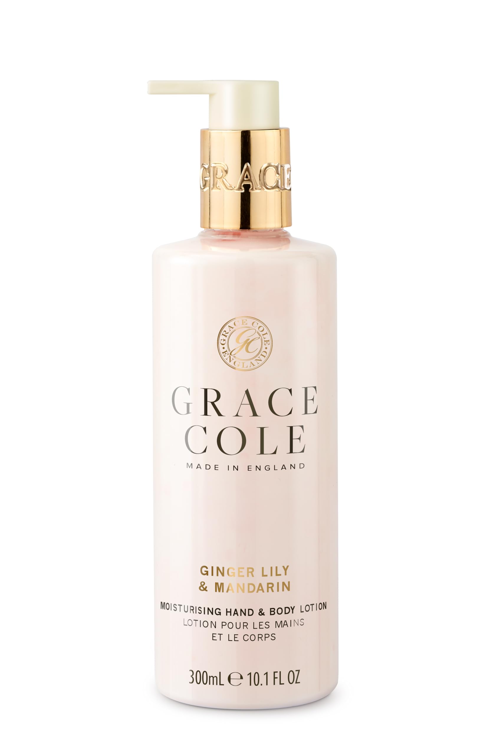 Grace Cole Ginger Lily & Mandarin Fragrance Cleansing Hand & Body Lotion 300ml - Essential Oils - Vegan and Cruelty Free, No SLS or Parabens - Made In England