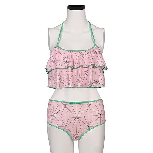 Demon Costume Bikini Swimsuit Nezuko Kamado Anime Cosplay Two