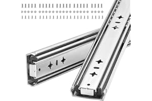 Heavy Duty Drawer Slides, 40 Inch, 500 lb Load Capacity, Side Mount, Full Extension, Ball Bearing, Cabinet Locking Rail, Tool