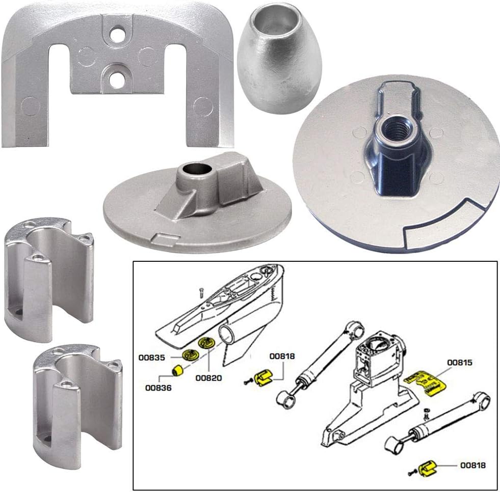 TecnosealAnode Kit w/Hardware - Mercury Bravo 3 2004 - Zinc