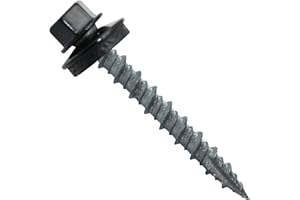 JAKE SALES Metal ROOFING SCREWS: (250) 10 x 1-1/2" Black Hex Head Sheet Metal Roof Screw. Self starting metal to wood siding screws. EPDM washer. Colored head