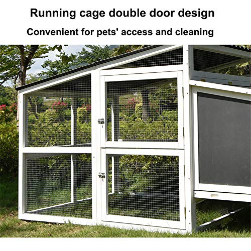 JHKGY Großer Hölzerner Außenhasen-Kaninchen-Stall-Hühnerkäfig,Hühnerstall,Ark House Geflügel Run Nistkasten,Abnehmbares… – Bild 5