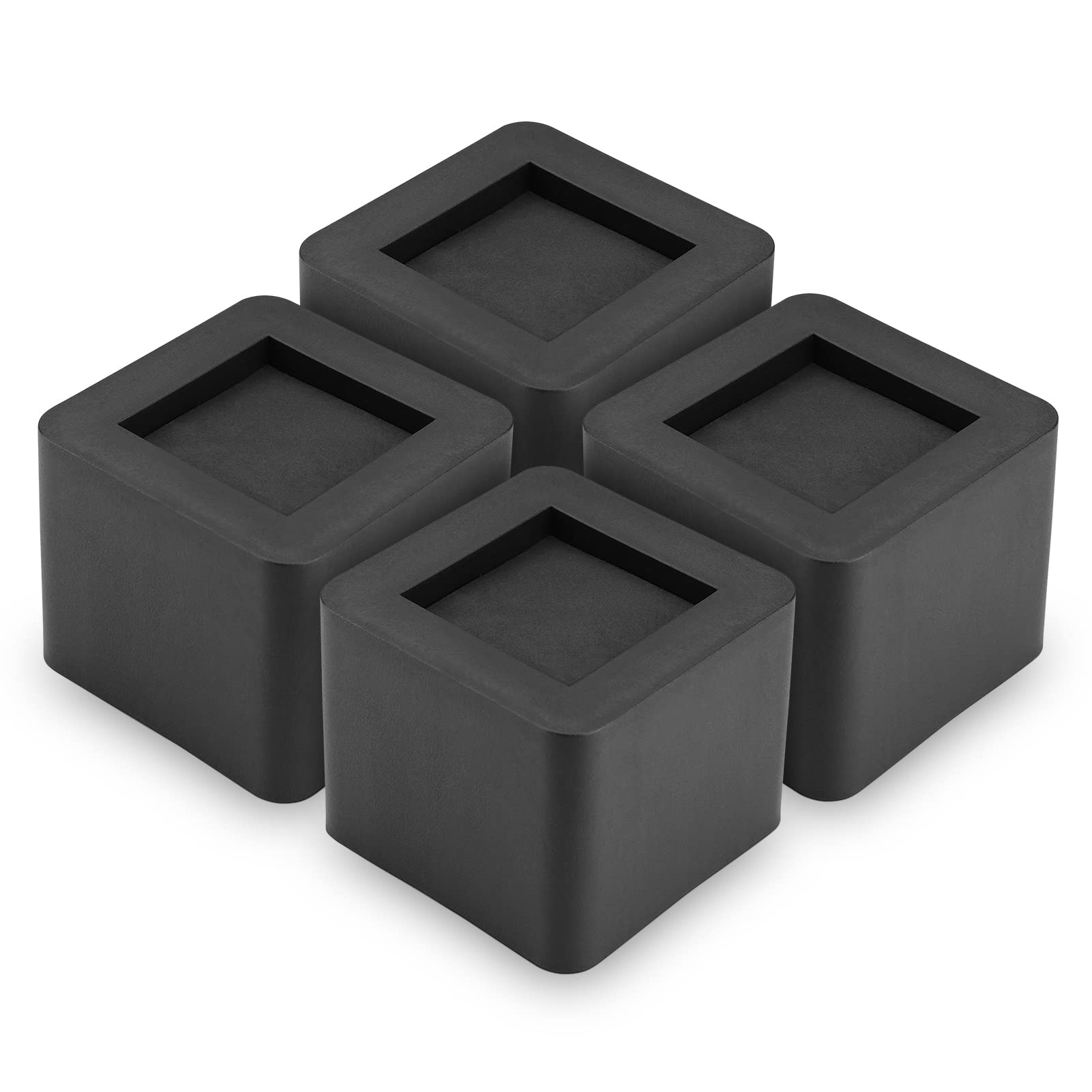Cocoarm 4 Pack Bed Risers 3 Inch Heavy Duty Elephant Feet Chair Raiser Square Bed and Furniture Risers Lift Sofa Table Chairs Leg Risers for Table Desk Bed Sofa