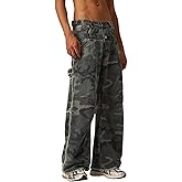 Aelfric Eden Camouflage Double Waist Cargo Baggy Barrel Wide Leg Pants Casual Streetwear Unisex Retro Trouser with Pockets