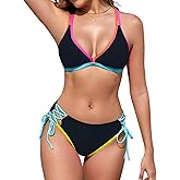 RIHOAS Bikini Sets Two Piece Swimsuit for Women V Neck String Sexy Bathing Suits Cheeky Triangle Bikini Sets
