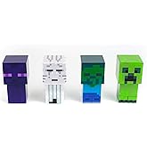 Minecraft Mini Mob 4-Piece Figure Mood Light Set | Battery Operated LED Lights