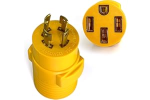 PORTVOI 30 Amp to 50 Amp RV Generator Adapter, NEMA L14-30P Twist Lock Male to 14-50R Female, 4 Prong 30A to 50A Power Adapter Cord for RV, Level 2 EV Charger (etc. Tesla), Generator, Trailer, Camper, House