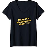Womens Blockbuster Make it a Blockbuster Night Vintage Video Rental V-Neck T-Shirt