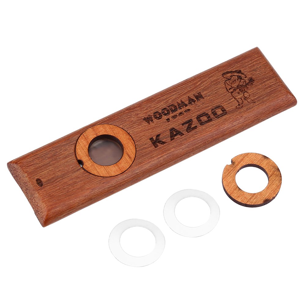 Wooden Kazoo Instrument, Vintage Wooden Kazoo Ukulele Guitar Partner Easy to Learn Musical Instrument replacement for Kids