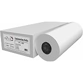 BIZTEK Wide Format Paper 24" x 500' Rolls Bond Engineering (20lb | 2 Rolls, 24 In x 500 Ft | 3" Core)