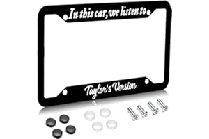 SKZOHROT License Plate Frame for Car,We Listen to Taylors Version Car Plate Frame with Screws for Standard Us Canada License Plate Holder,Stainless Steel Car Accessories 12x6 Inch