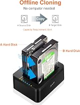 Alxum USB-C External Hard Drive Docking Station 2 Bay SATA HDD SSD Offline view 5