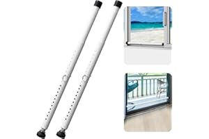 DEROFIT Sliding Door Security Bar -2PCs - 16 to 51 Inch Adjustable Sliding Patio Door Glass Door Window Security Bars, Portable Slide Door Window Locks for Home Apartment Security