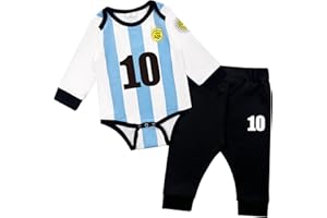 Pezhiqun Baby Soccer Bodysuit Jersey Soccer Bodysuit Pant Set for Boys & Girls Football Tops Clothes for Fans