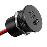 Acegoo 78W 12V USB Outlet, Dual 30W PD3.0 Type-C & 18W QC3.0 Aluminum Car Charger Socket, Multi Port Fast Charging Replacement Socket Accessories for RV Camper Trailer Truck Boat (1 Pcs)