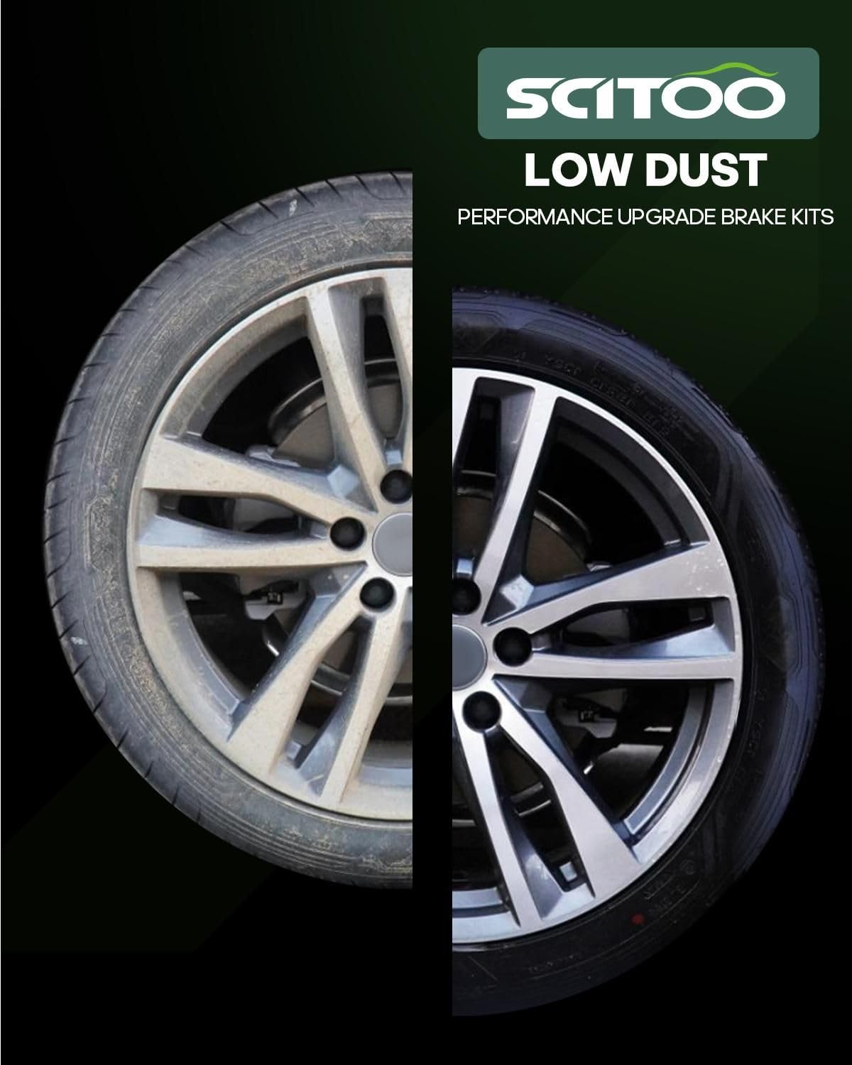 SCITOO D1058 Front Ceramic Brake Pads Sets Fit For