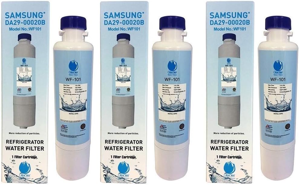 Replacement Water Filter for Samsung RF28HMEDBSR/AA Refrigerators (3 Pack)