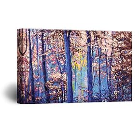 Abstract Oil Painting Style Colorful Forest