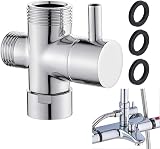 QUCUMER 3 Way Shower Diverter Valve Brass Chrome G1/2" Handheld & Fixed view 8