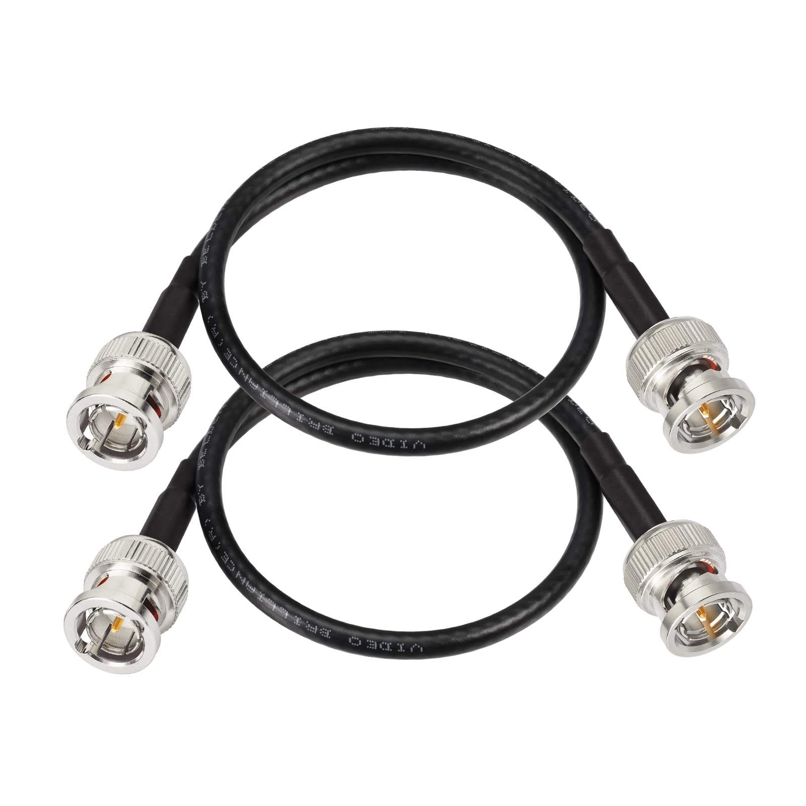 Superbat 3G/6G/HD SDI Cable 30cm,2Pcs BNC Male to Male Belden 1855A 75ohm SDI Video Cable Supports HD-SDI/3G-SDI/4K for Camera Broadcast CCTV Monitor SDI Converter etc.