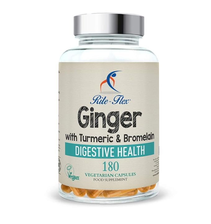 New Size! Turmeric with Ginger & Bromelain, 180 Vegetarian Capsules