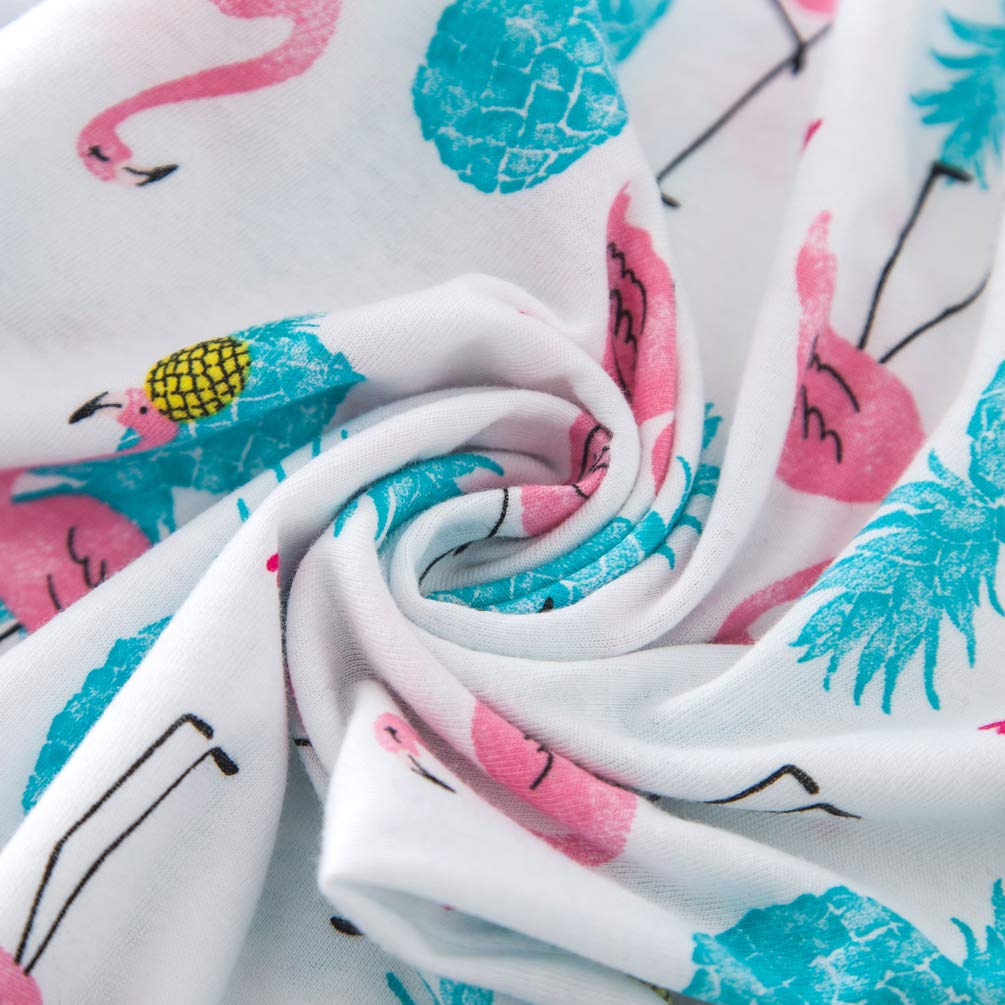 ENJOYNIGHT Women\'s Capri Pajama Pants Lounge Causal Bottoms Print Sleep Pants (X-Large, Flamingo)