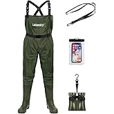 Lekesky Fly Fishing Chest Waders with Boots for Men Women, US Sizes 5–14,2-Ply Nylon/Pvc Waterproof Waders