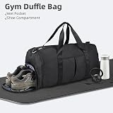 DAYGOS Gym Duffle Bag 40L Waterproof Wet Pocket Shoes Compartment Black view 8