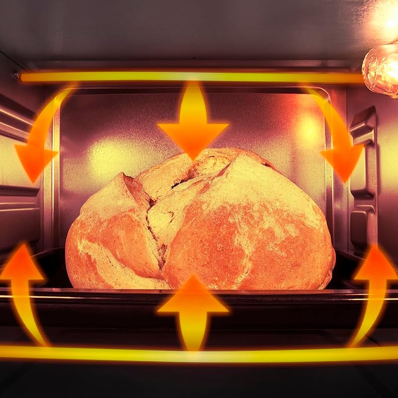 Forno elettrico da tavolo Bake&Toast 2300 Bianco 1500 W, multifunzione, capacità di 23 litri, timer, temperatura regolabile e porta a doppio vetro, bianco