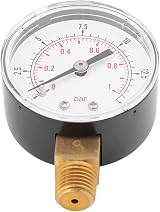 Plyisty 0-1 Bar 0-15 PSI Mini Pressure Gauge 1/4" Low Pressure Manometer view 7