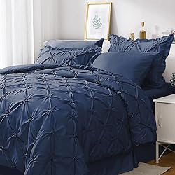 JOLLYVOGUE Navy Blue Twin Size Comforter Sets 5