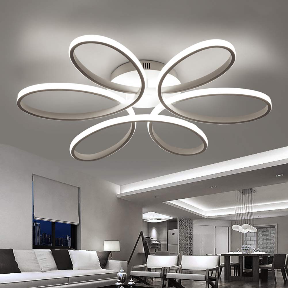 Modern LED Ceiling Light, LED Chandelier Lamp Flush Mount Hanging Lamp with Cool White Light for Living Room Bedroom Dining Room
