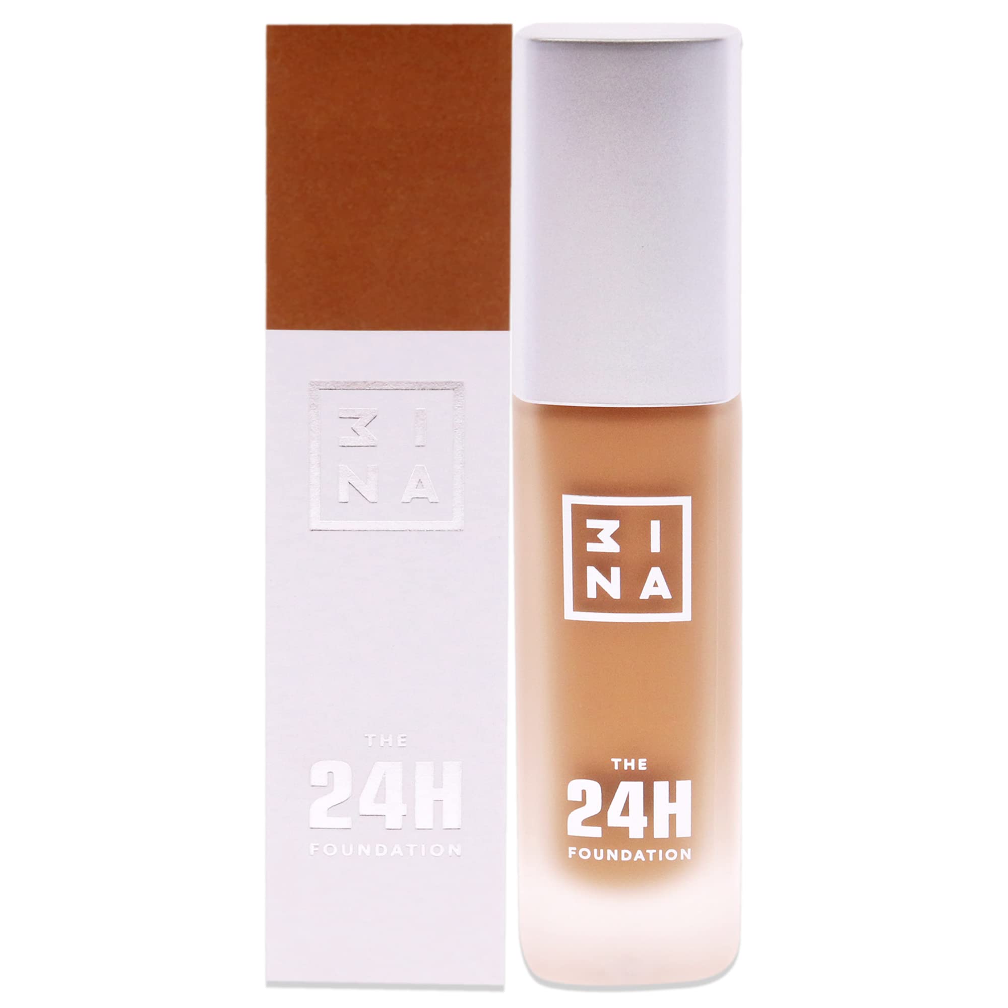 3INA MAKEUP - The 24h Foundation 663 - Brown Foundation Neutral/Pink Undertone - 24H Waterproof Liquid Foundation Full Coverage - Matte Foundation for Flawless Skin - Vegan - Cruelty Free