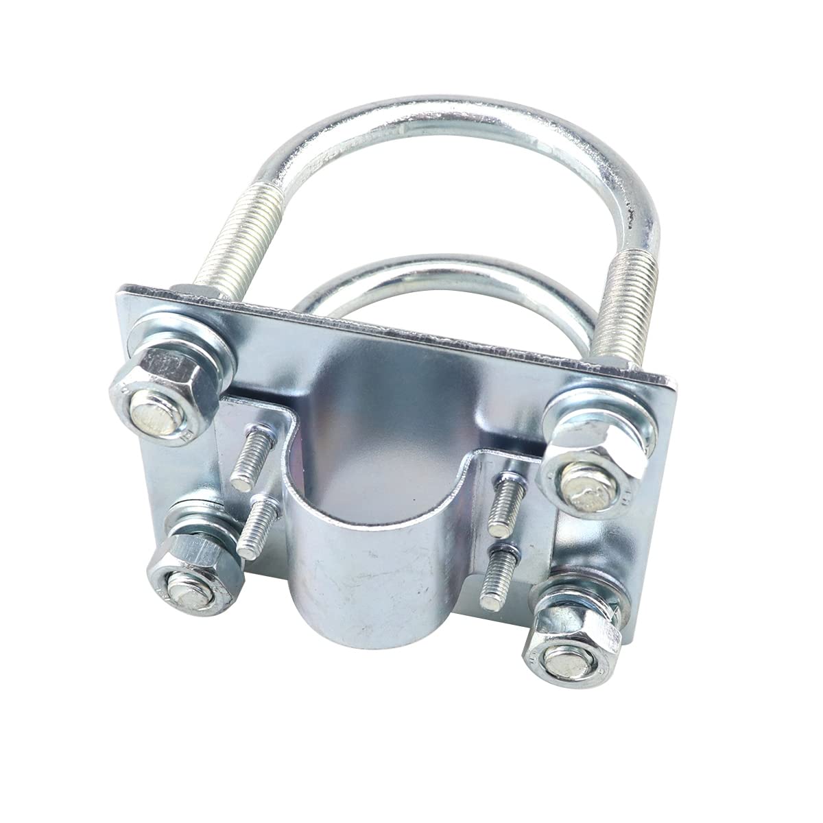 Hsthe Sea Outdoor Double U-Bolts Antenna Mast Clamp with an Outside Antenna Fixed Bracket Pole Mount U-Bolt Clamp for Fiberglass Antennas