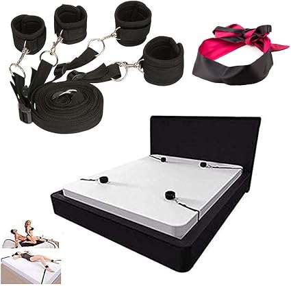 Amazon Com Weomgt Fetish Bed Restraint Kit For Sex Sex Straps Bdsm Toys Sets With Hand Cuffs Ankle Cuff Bondage Tie Up Handcuffs Mattress Harness Things Sex Play Game For Couples Women Men Sports