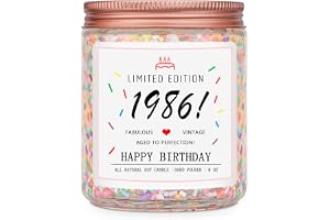 Homsolver 40th Birthday Gifts for Women Ideas, Decorations Gifts for 40 Year Old Woman, 40th Birthday Candles - Limited Edition 1986 Handmade (Vanilla Birthday Cake Scent with Sprinkles)