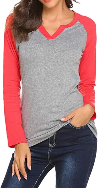 Download Amazon.com: Locryz Womens V Neck Raglan Long Sleeve Shirts ...