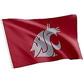 Desert Cactus Washington State University WSU Flag - 3 x 5 Feet Cougars Banner, Indoor/Outdoor Durable Fabric, 100% Polyester Design (Style 1)