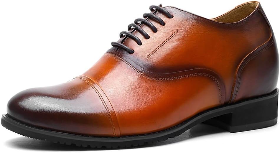 CHAMARIPA Mens Height Increasing Elevator Wedding Shoes 2.56'' Taller Oxford Dress Shoes 252H11-1