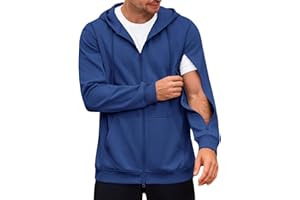 Runcati Mens Dialysis Sweatshirts Full Zip Lightweight Hemodialysis Jacket Warm Hoodie Sweatshirt with Arm Zipper