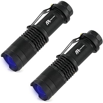 Lampe Torche UV HQRP 365 Nm 12 LED Ultra Violet – Pour Camping, Randonnée, Détection