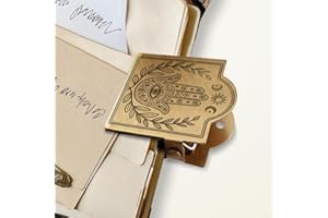 ANATTASOUL Journal Clip Vintage Evil Eye Metal Travelers Notebook Clip, Decorative Heavy Duty Brass Journal Page Holder Clips for Book, Paper, Bookmark