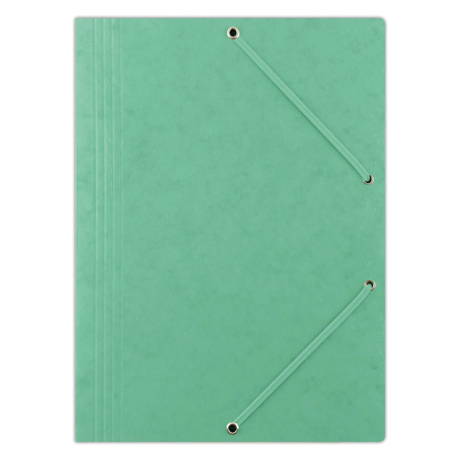 DONAU 8643080-06PL Premium Folder A4 Made of Strong Colorspan Cardboard Presspan Wax Coated with 2 Elastic Bands Pack of 10 Green Ideal for Office and School Green Dot