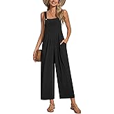 Anyally Women's Casual Jumpsuits Sleeveless Wide Leg Overalls Adjustable Romper with Pockets 2026 Summer Trendy Outfits