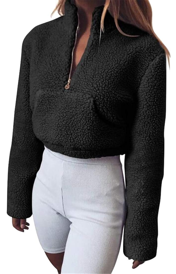 half zip crop sweater